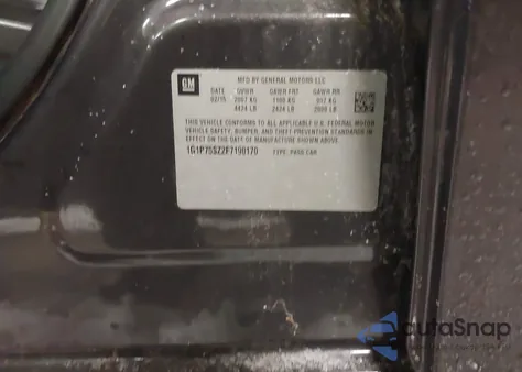 2015 Chevrolet Cruze Diesel from USA, damaged, VIN 1G1P75SZ2F7190170